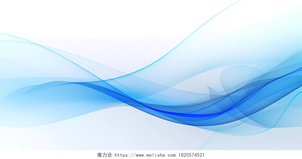 蓝色线条商务科技波纹波浪曲线动感渐变背景蓝色封面背景